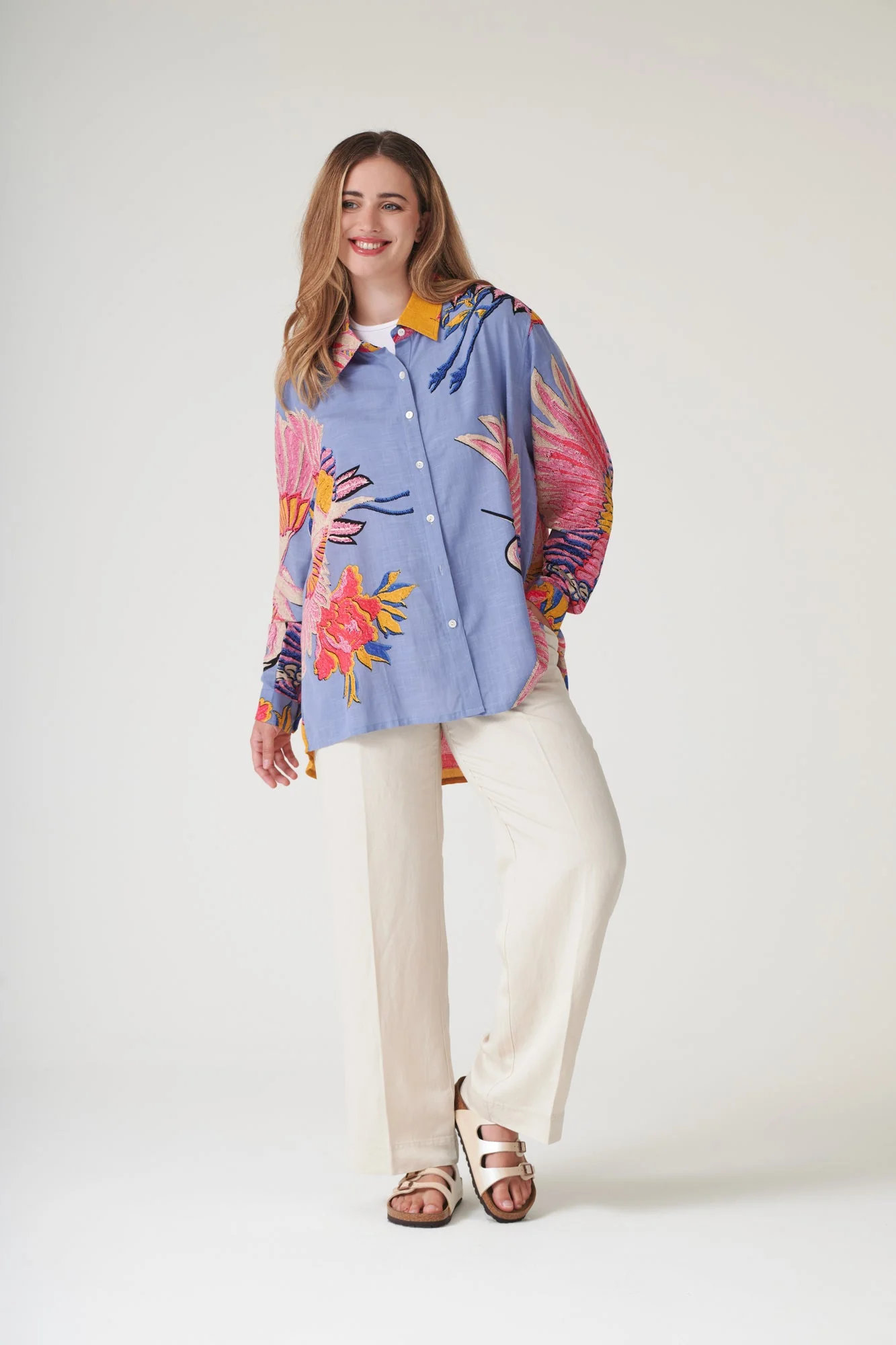Crane Periwinkle Oversized Shirt - Image 3