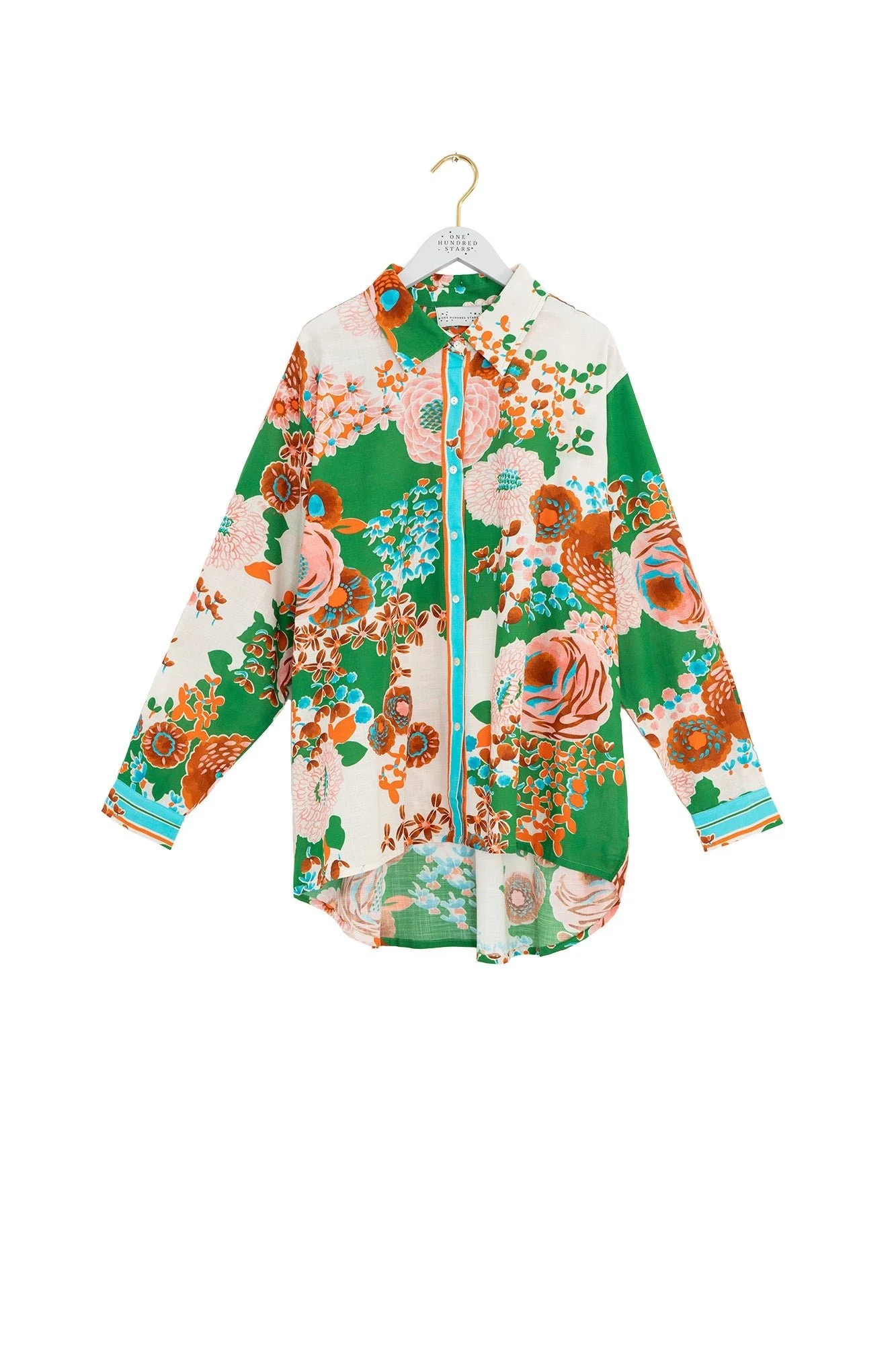 Kitsch Bouquet Green Oversized Shirt - Image 5
