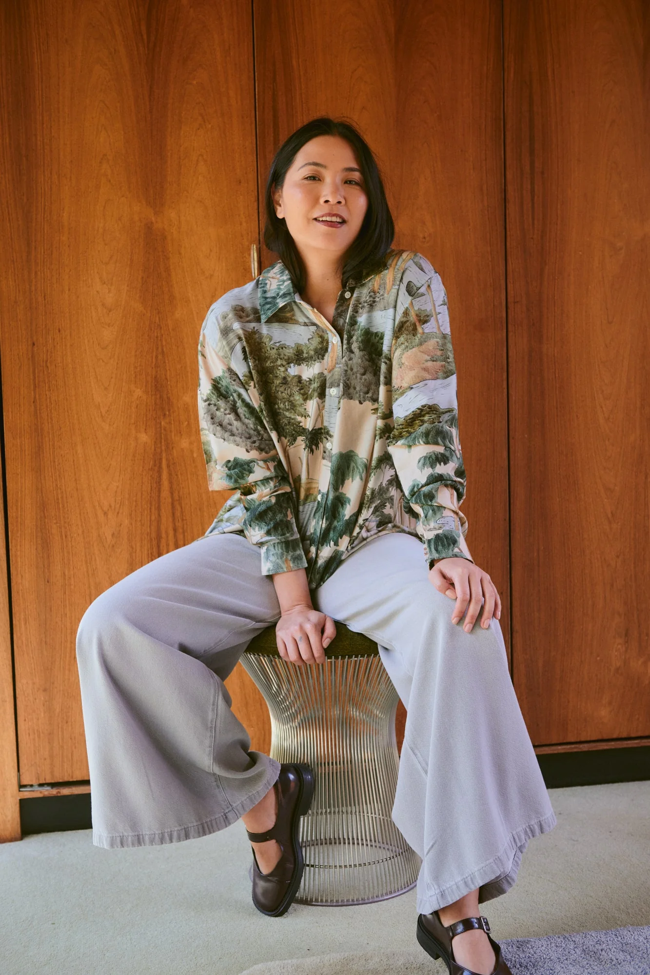 Rivers and Trees Natural Oversized Shirt - Image 5