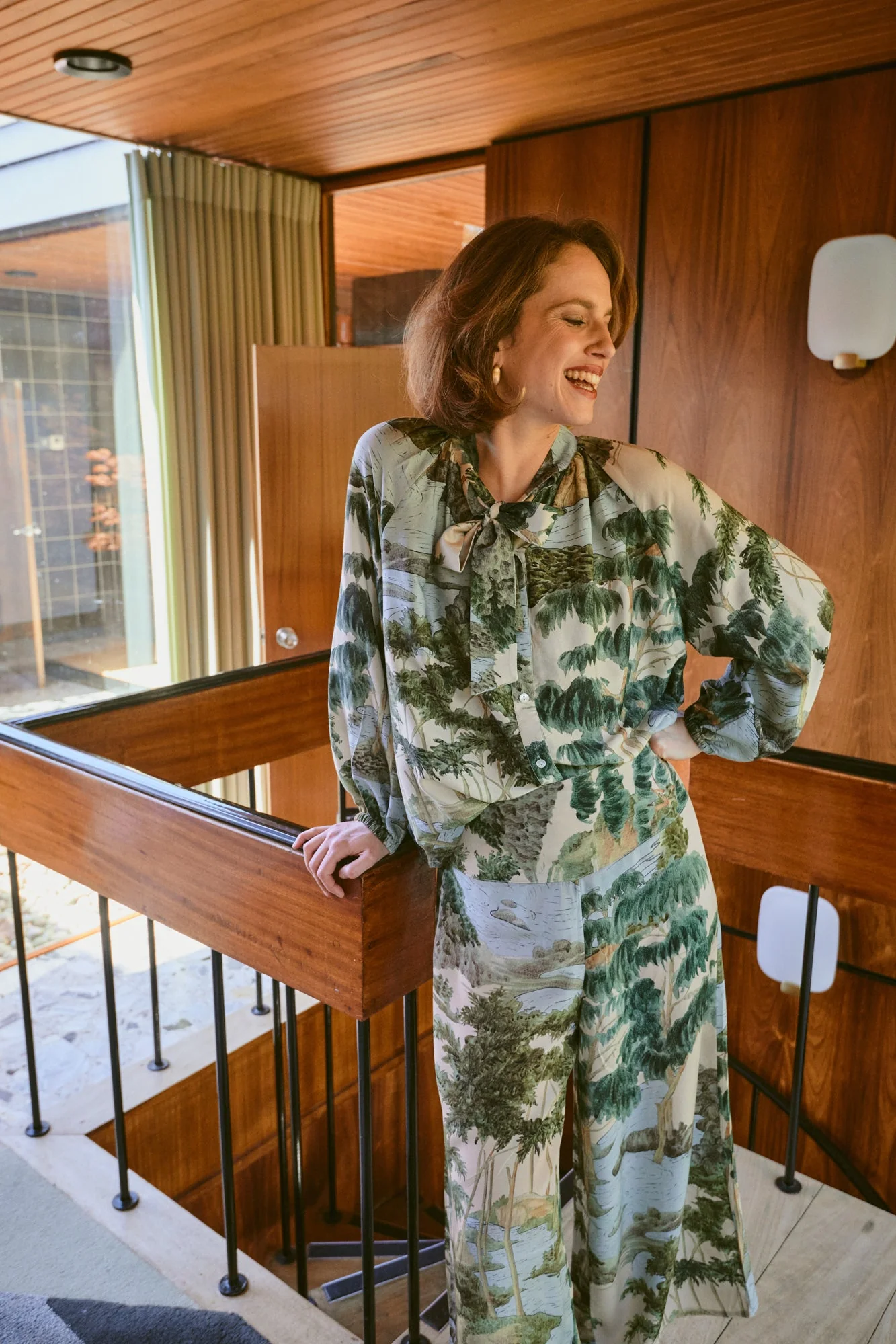 Rivers and Trees Natural PussyBow Blouse - Image 3