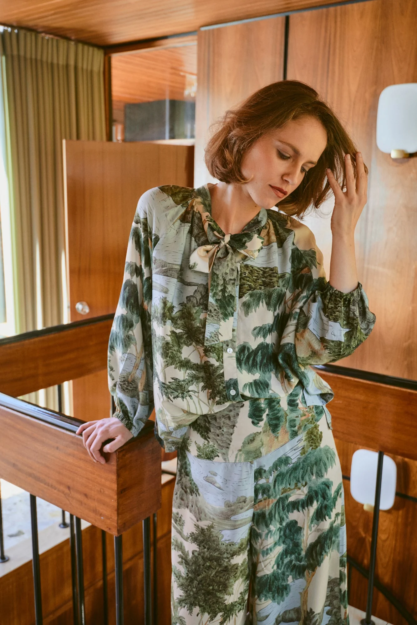 Rivers and Trees Natural PussyBow Blouse - Image 5